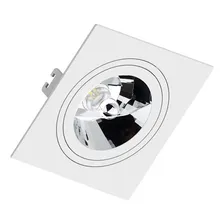 Spot Embutido Quadrado Ar111 C/ Lamp. 10w 3000k Estrutura Branco 110v/220v (bivolt) Foto  mini 1