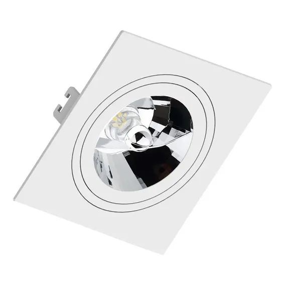 Spot Embutido Quadrado Ar111 C/ Lamp. 10w 3000k Estrutura Branco 110v/220v (bivolt) Foto 1