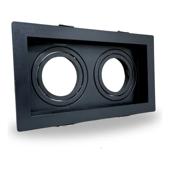 Spot Embutido Recuado Duplo Mr16 Quadrado Preto Pix Foto 1