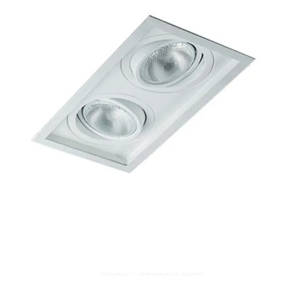 Spot Embutir Duplo 2 Lampadas Par30 Recuado 1013/2 Branco 127/220v Foto 1