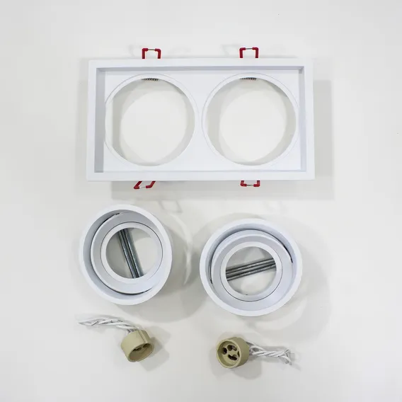 Spot Embutir Duplo Recuado Gu10 Mr16 Sistema Click St441 Cor Branco 110V/220V (Bivolt) Foto 1