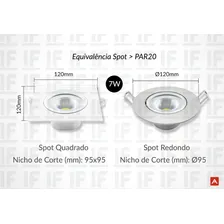 Spot Embutir Led 7w 3000k Branco Quente Redondo Forte Direcionável Avant Foto mini 4