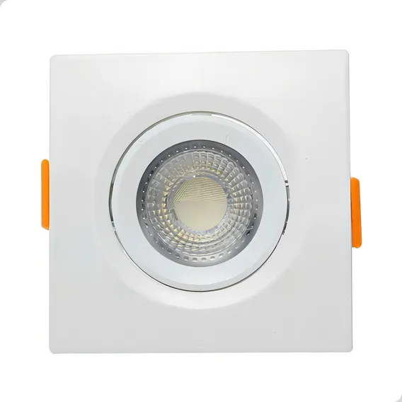 Spot Led Embutir Quadrado 7w Bivolt 3000k Branco Quente Foto 1