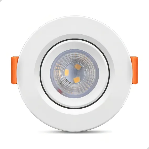 Spot Led Embutir Redondo 5w Bivolt 3000k Branco Quente Foto 1