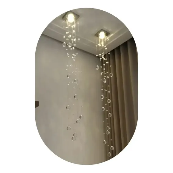 Spot Led Pendente De Cristal De Embutir Para Quarto, Lavabo! Estrutura Prateado 110v/220v Foto 1
