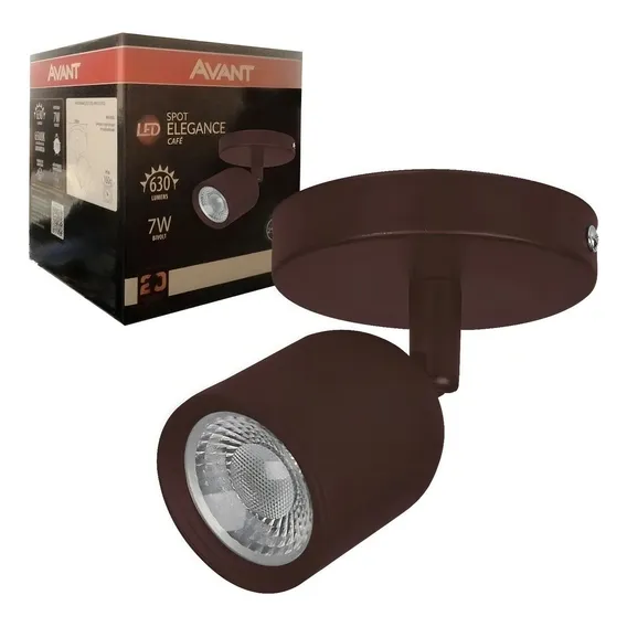 Spot Led Sobrepor 7w Elegance Café Avant Branco Quente 3000k Cor Amarelo - 3000k Bivolt Foto 1