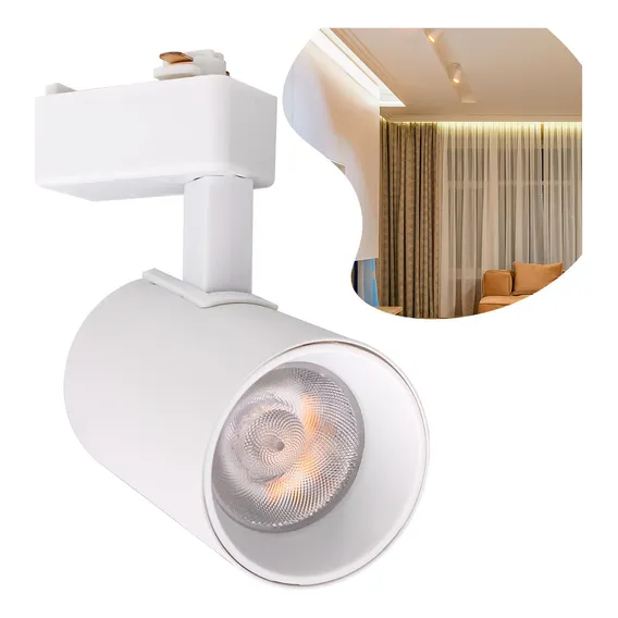 Spot Para Trilho Eletrificado Branco Led 7w Branco Quente 110v/220v (bivolt) Foto 1