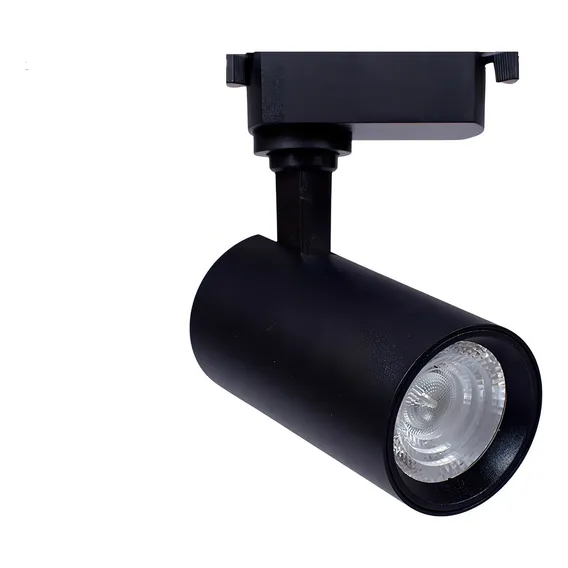 Spot Para Trilho Led 12w Branco Quente Bivolt Preto Delis Foto 1