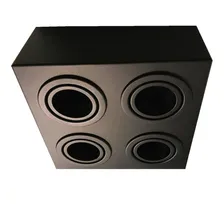 Spot Plafon Sobrepor 4 Dicroica Preto C/ Lamp. 4,8w Bq 110v/220v (bivolt) Foto mini 2
