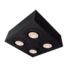 Spot Plafon Sobrepor 4 Dicroica Preto C/ Lamp. 4,8w Bq 110v/220v (bivolt) Foto mini 1