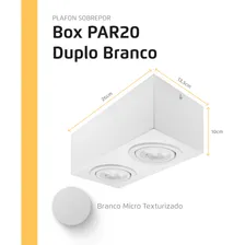 Spot Plafon Sobrepor Box Par20 Duplo Direcionável Branco Foto mini 3