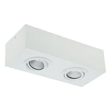 Spot Plafon Sobrepor Duplo 2 Dicroica Aluminio Branco 127v/220v Foto mini 1