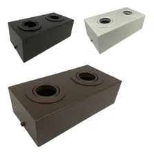 Spot Plafon Sobrepor Duplo P/ Dicróica Gu10 Estrutura Preto Foto mini  2