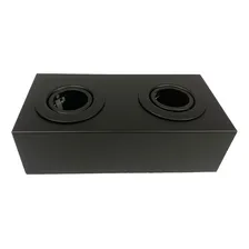 Spot Plafon Sobrepor Duplo P/ Dicróica Gu10 Estrutura Preto Foto mini  3