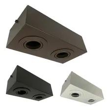 Spot Plafon Sobrepor Duplo P/ Dicróica Gu10 + Led Estrutura Branco-frio Foto  mini 1