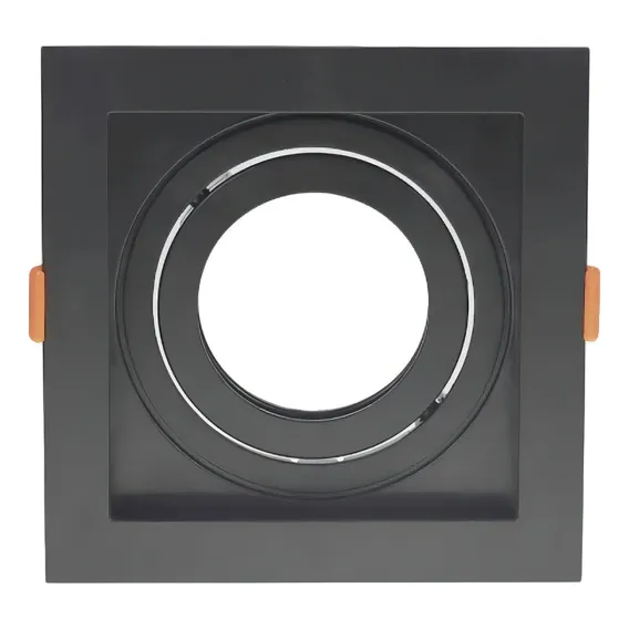 Spot Recuado Quadrado Embutir Dicróica Preto Luminatti Gu10 Foto 1