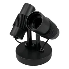Spot Sobrepor Basic Preto Para 2 E27 Lâmpadas Bivolt Avant Foto mini 2