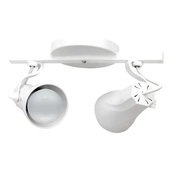 Spot Trilho Duplo Octa 2 Direcionável E27 Ideal Para Praia Estrutura Branco Foto 1