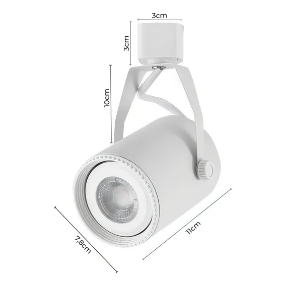 Spot Trilho Eletrificado Flow Par 20 Liso Branco E27 110V Foto 1