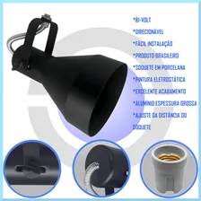 Spot Trilho Par30 Lampada Led Eletrocalha Perfilado- Funil Cor Preto 110V/220V Foto mini 3