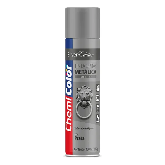 Spray Chemicolor 400ml Baston Cor Prata Foto 1