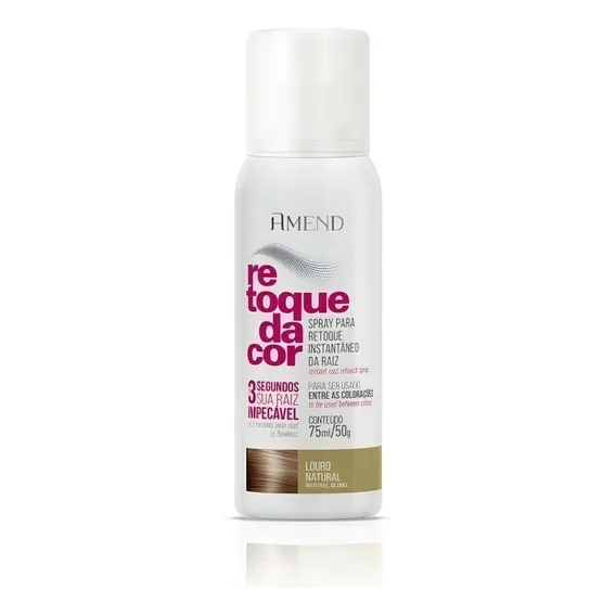 Spray retoque da cor Amend Retoque da cor Amend Spray Retoque da Cor 75ml - Louro Natural tom louro natural para cabelo x 75mL Foto 1