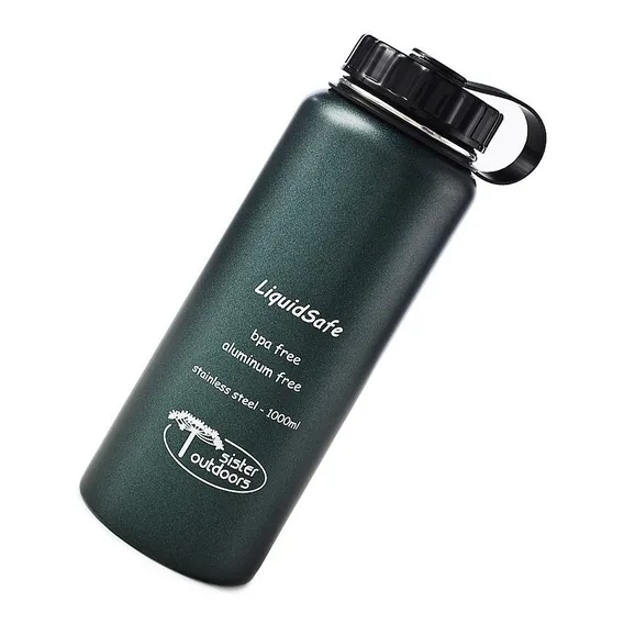 Squeeze / Cantil De Aço Inox Liquidsafe 1 Litro - Verde Foto 1