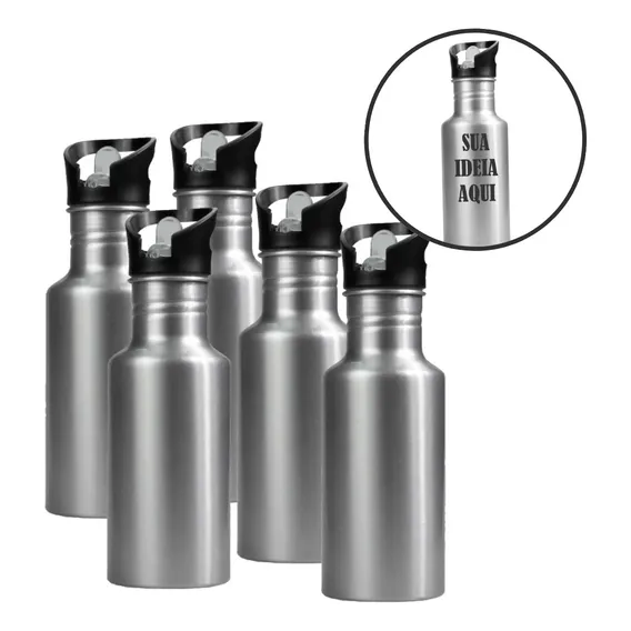 Squeeze Sublimática De AlumÃnio Com Bico 600ml - 10 Unid Foto 1