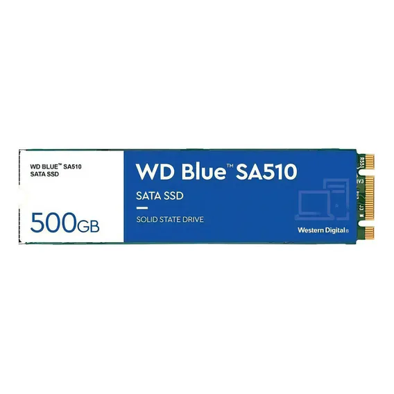 Ssd Wd Blue M.2 2280 Sa510 500gb Sata Wds500g3b0b Cor Preto Foto 1