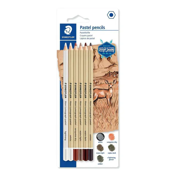 Staedtler | Mars Lumograph 100p | Lápis Desenho | Pastel C/6 Foto 1