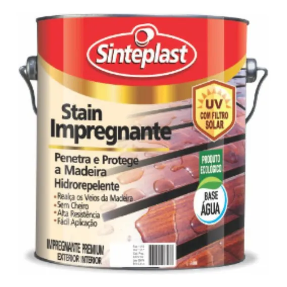 Stain Verniz Acetinado Duplo Filtro Solar 900ml Deck Madeira Cor Imbuia Foto 1