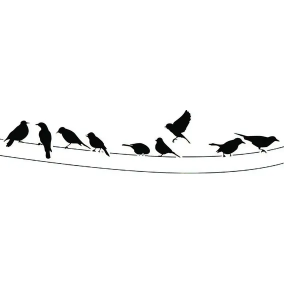 Stencil Época 8,4x28,5 Pássaros No Fio Ste-235 - Litoarte Foto 1