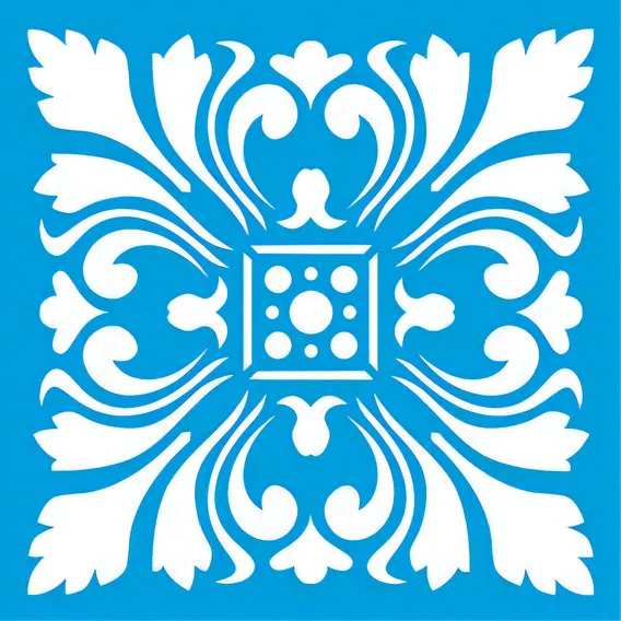 Stencil Especial Azulejo Imperial 10x10 Stx-314 - Litoarte Foto 1