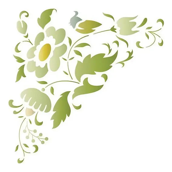 Stencil Especial Cantoneira Flor 10x10 Stx-267 - Litoarte Foto 1