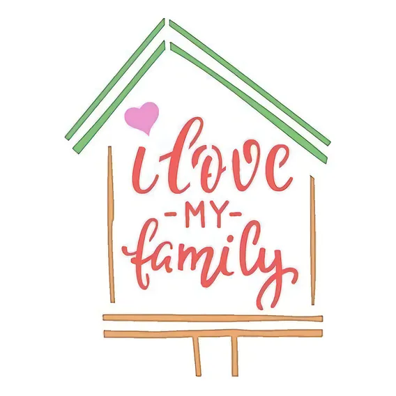 Stencil Especial Selo I Love My Family10x10 Stx-340 Litoarte Foto 1