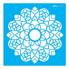 Stencil Opa 14x14 Mandala Folhas 2697 Foto mini 1