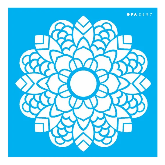 Stencil Opa 14x14 Mandala Folhas 2697 Foto 1