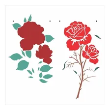 Stencil Opa 30,5x30,5 Flor Rosas 3057 Foto mini 2