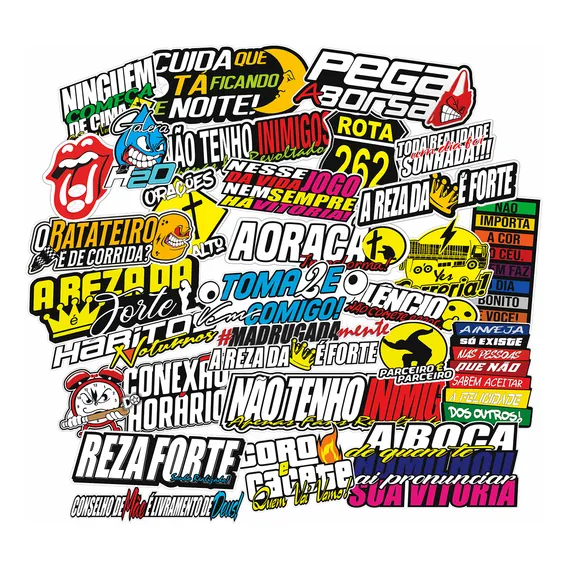 Stickers Bombs Kit 6 Super Cartelas De Adesivos Carro Moto Caminhão Bike 03 Colorido Foto 1