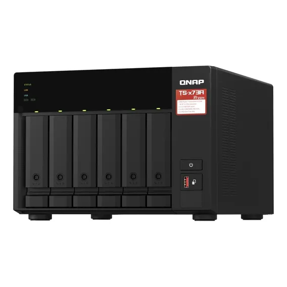 Storage NAS QNAP TS-673A-8G AMD Ryzen V1500B 8GB DDR4 6 Baias S/ HD - TS-673A-8G Foto 1