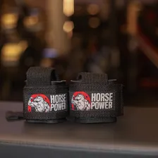 Strap Com Munhequeira Musculação Faixa Grip Horsepower Pro Cor Preto Foto mini 2