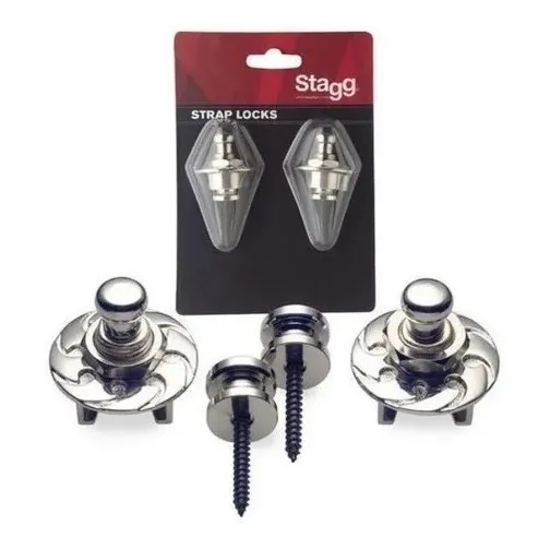 Straplock Straplock Strap Lock para guitarra/baixo Stagg Silver Foto 1