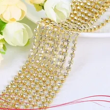 Strass Em Metro Corrente Rolo Com 5 Metros Ss12 Dourado Foto mini 3