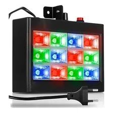 Strobo Rítmico 12 Leds Branco 15w Dj Iluminação Festa Balada Foto  mini 1