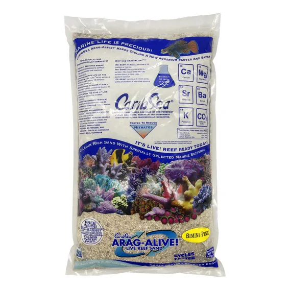 Substrato Aquário Marinho Aragonita Caribsea Bimini Rosa 9kg Foto 1