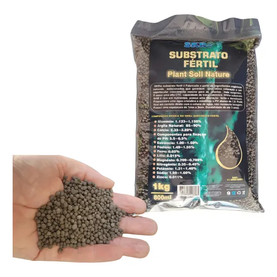Substrato Fértil Para Aquário Plantas Aquáticas 1kg Foto 1