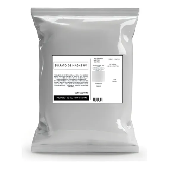Sulfato De Magnésio, Sal Amargo, Sal Epsom - 1kg Sal Amargo Foto 1