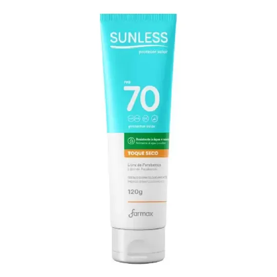 Sunless Protetor Solar Fps70 Toque Seco 120g Foto 1