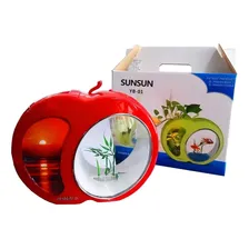 Sunsun Mini Aquario Yb-01 Led Acrilico Vermelho 3,5l Bivolt Foto mini 1