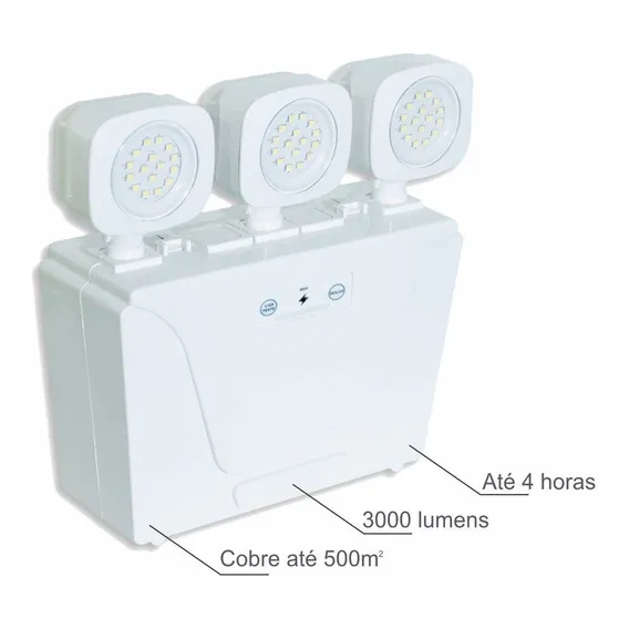 Super Bloco Autônomo Led 3000 Lumens Bivolt Cobre Até 500m Cor Branco Foto 1